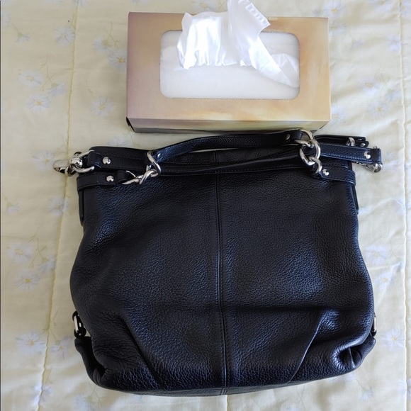 Black Leather Coach double strapped bag - Picture 8 of 12